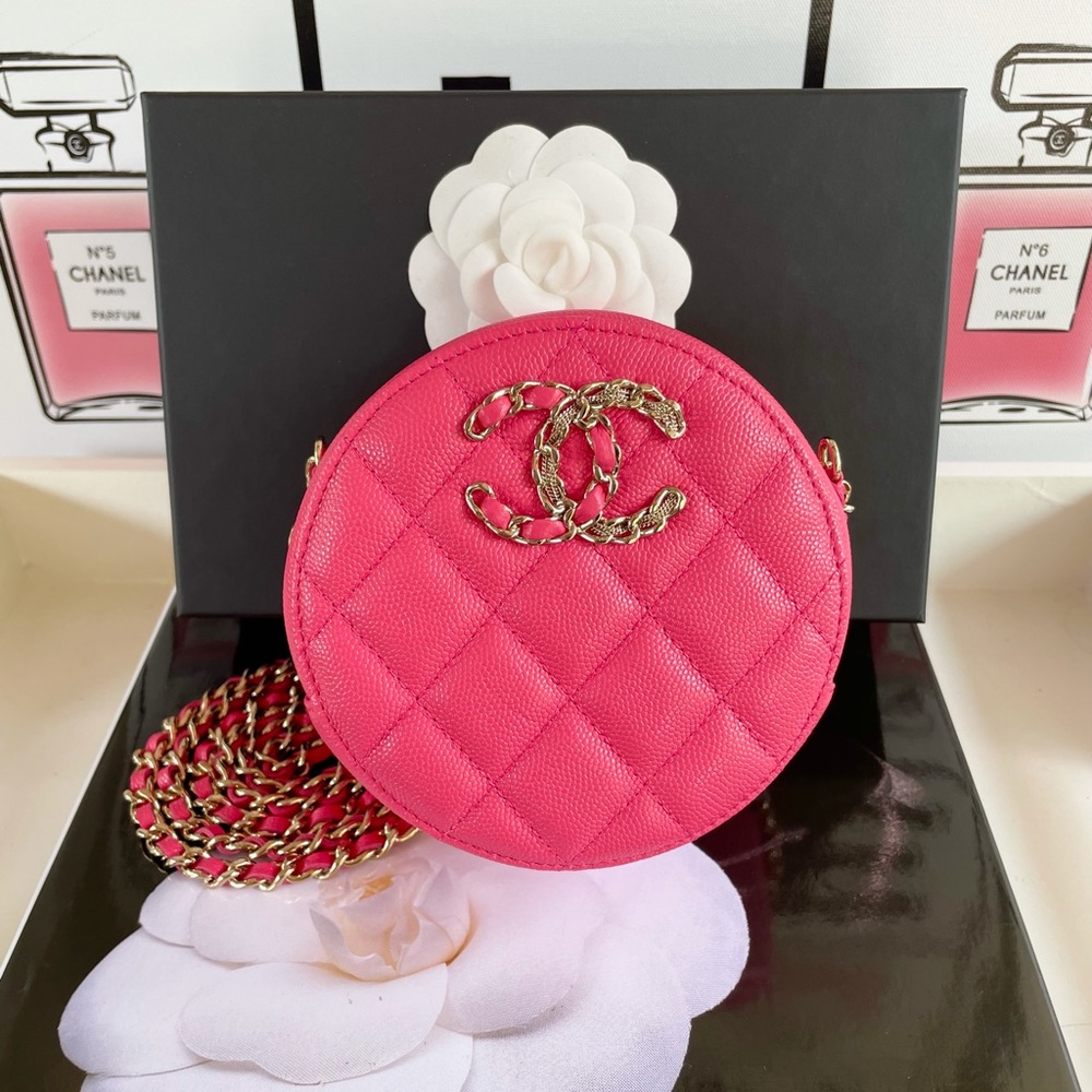 💖Chanel Clutch 20k Round Circle On Chain 💖
